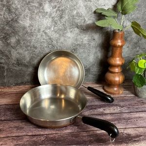 Vintage Revere Ware 1801 Clinton IL Skillet Set 7 inch and 9 inch